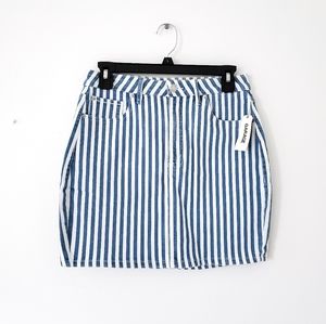 NWT Garage denim skirt striped sz medium
